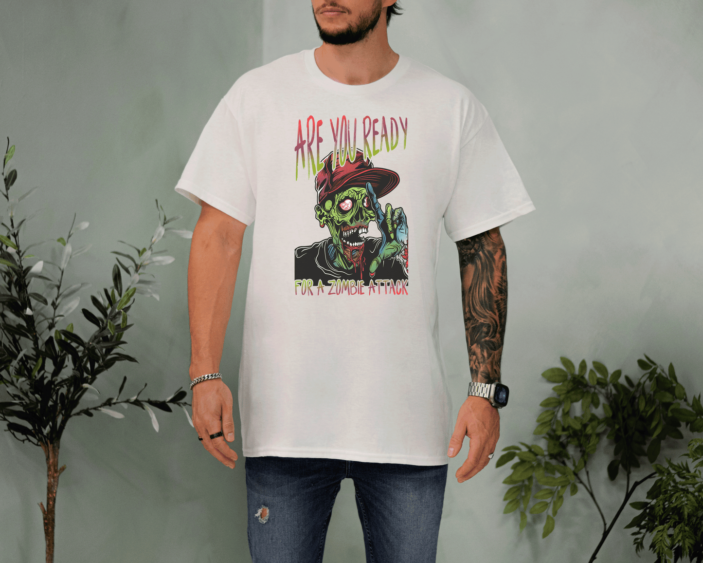 Funny Zombie Attack Tee – Colorful Undead Horror T-Shirt
