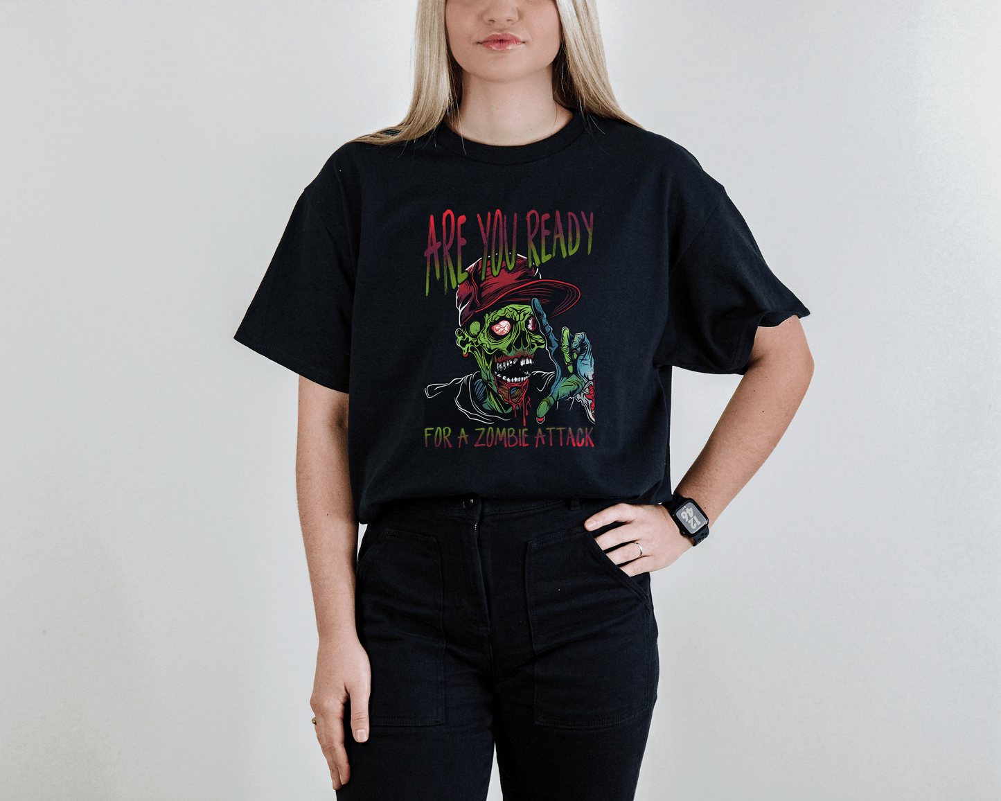Funny Zombie Attack Tee – Colorful Undead Horror T-Shirt