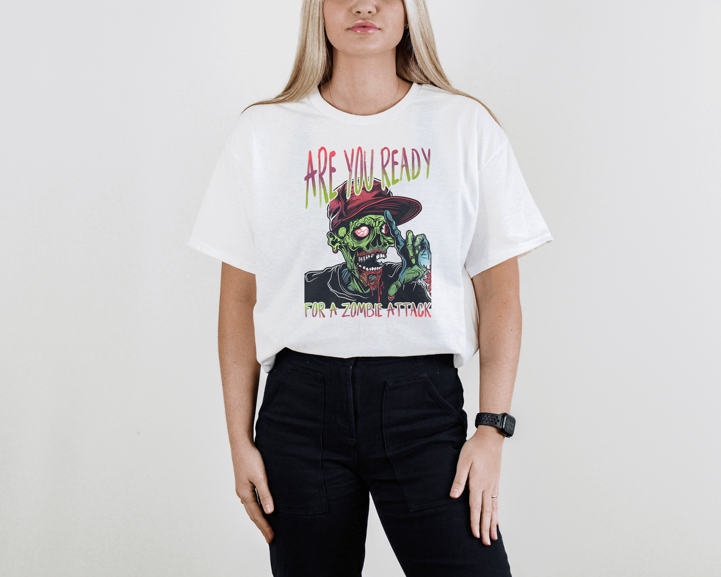 Funny Zombie Attack Tee – Colorful Undead Horror T-Shirt