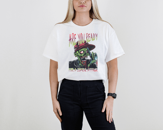 Funny Zombie Attack Tee – Colorful Undead Horror T-Shirt