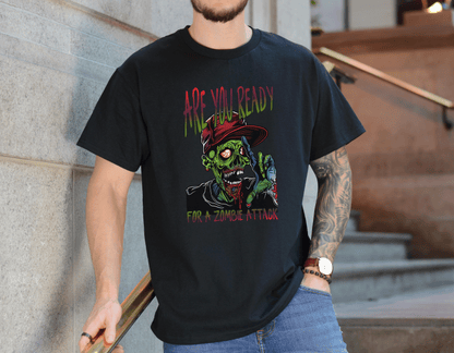 Funny Zombie Attack Tee – Colorful Undead Horror T-Shirt