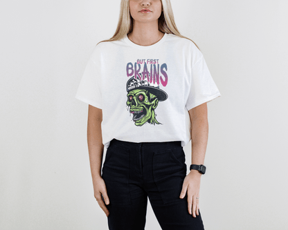 First Brains Zombie Tee – Creepy Horror Undead Shirt