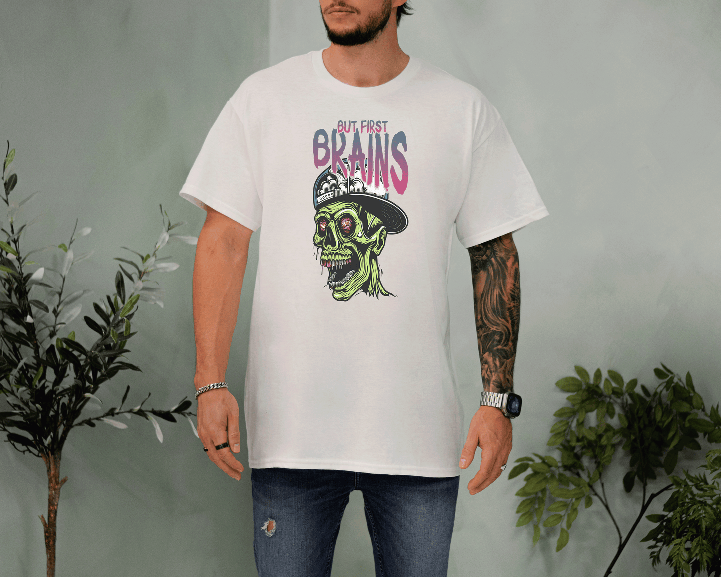 First Brains Zombie Tee – Creepy Horror Undead Shirt