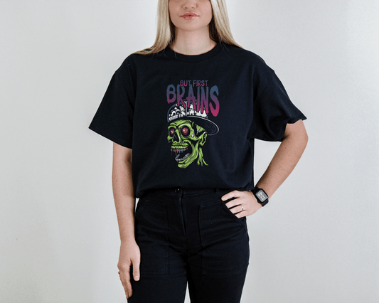 First Brains Zombie Tee – Creepy Horror Undead Shirt