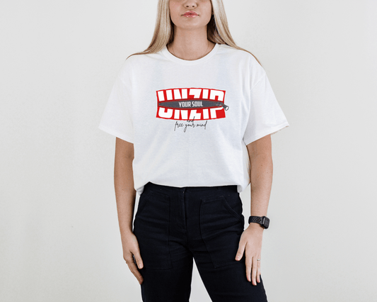 Unzip Your Soul Tee – Bold Graphic Statement Shirt