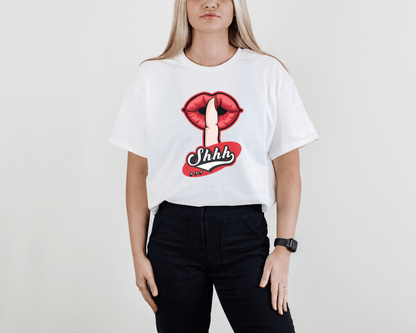 Bold Lips Tee – Silence Statement Graphic Shirt