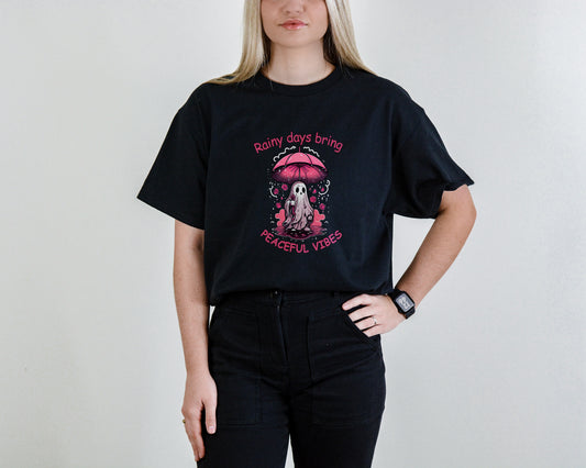 Rainy Day Vibes Tee – Cozy Umbrella Graphic Shirt