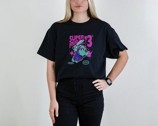 Super Friday 13 Tee – Horror Parody Gaming Shirt