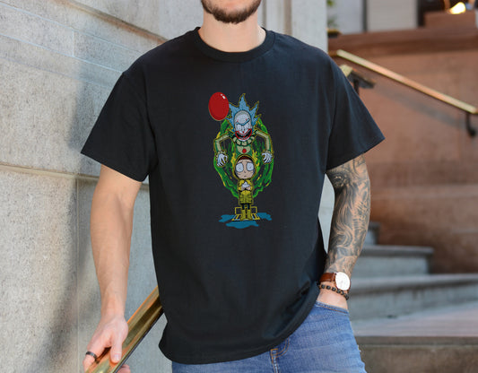 Balloon Horror Portal Tee – Cartoon Crossover Creepy Clown Shirt