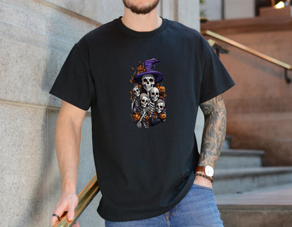 Haunted Skeleton Coven Tee – Witchy Halloween Graphic Shirt