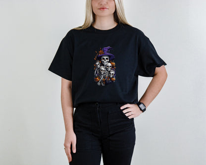 Haunted Skeleton Coven Tee – Witchy Halloween Graphic Shirt