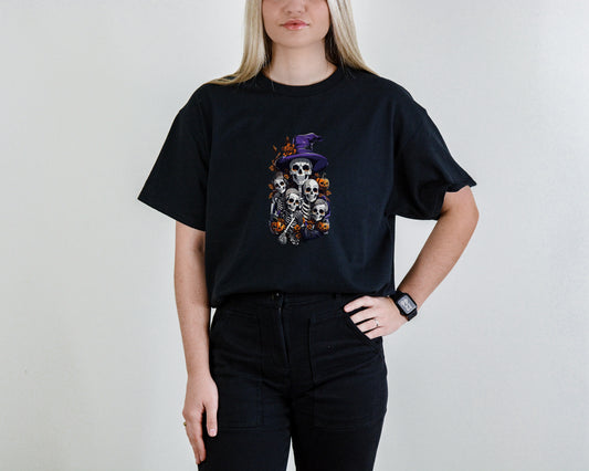 Haunted Skeleton Coven Tee – Witchy Halloween Graphic Shirt