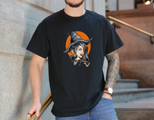 Witching Hour Tee – Mystical Sorceress Graphic Shirt