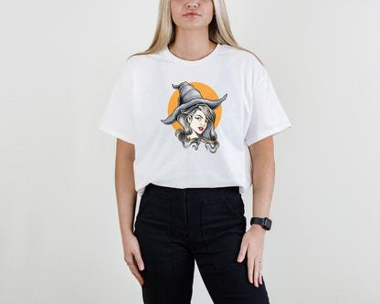 Witching Hour Tee – Mystical Sorceress Graphic Shirt