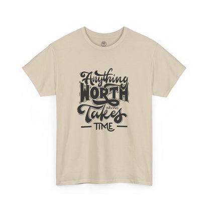 Worth Having White Tee – Motivational Gaming Shirt