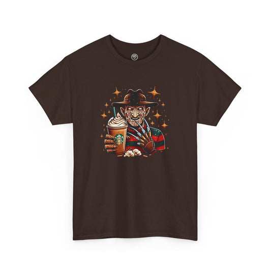 Coffee Nightmare Tee – Horror Parody Latte Lover Shirt