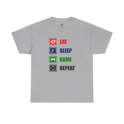 Eat Sleep Game Repeat Tee – Gamer Lifestyle Shirt