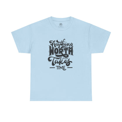 Worth Having White Tee – Motivational Gaming Shirt