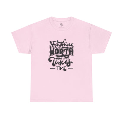 Worth Having White Tee – Motivational Gaming Shirt