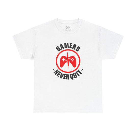 Gamers Never Quit Tee – Motivational Gamer Shirt