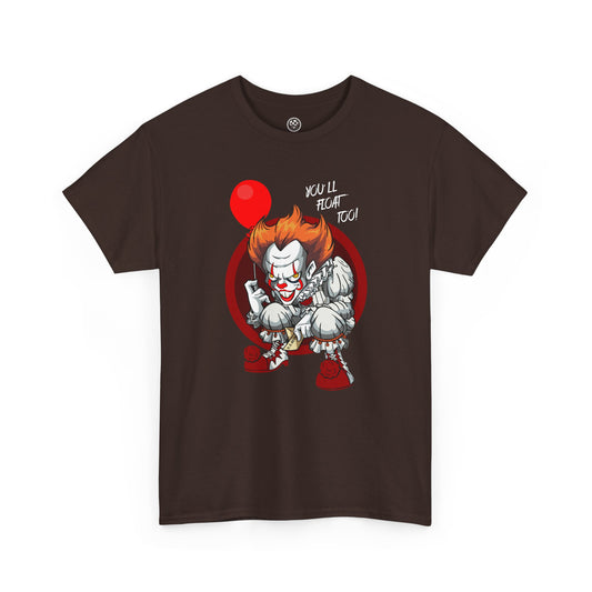 Red Balloon Clown Tee – Creepy Horror Graphic Shirt