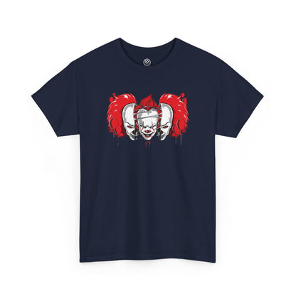 Creepy Clown Duo Tee – Double Face Horror Graphic Shirt